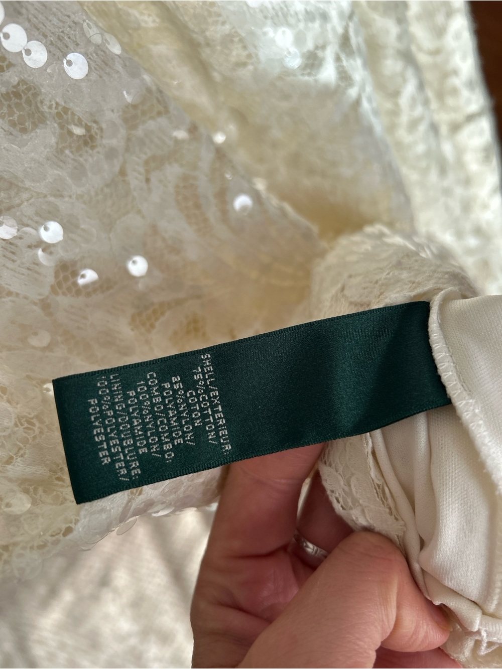 Ralph Lauren Ivory Sequin Lace Midi Dress - Picture 6 of 9